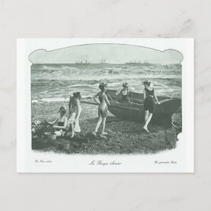 Vintage Retro Women French Victorian Woman Postcard