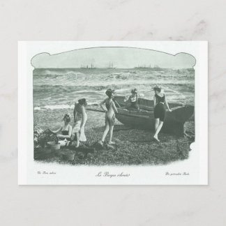 Vintage Retro Women French Victorian Woman Postcard