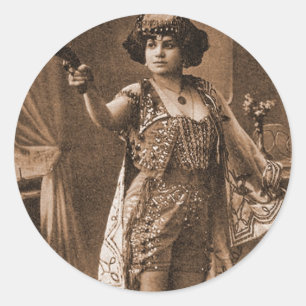 Vintage Retro Women Sideshow Elly De Sarto Classic Round Sticker