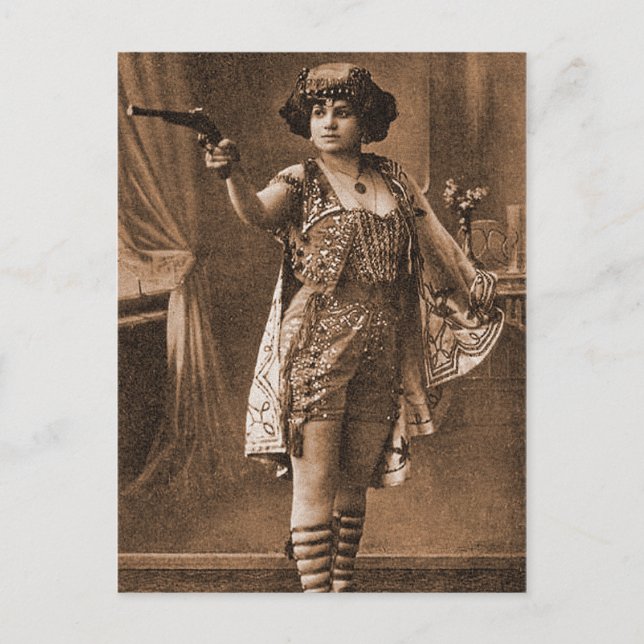 Vintage Retro Women Sideshow Elly De Sarto Postcard (Front)