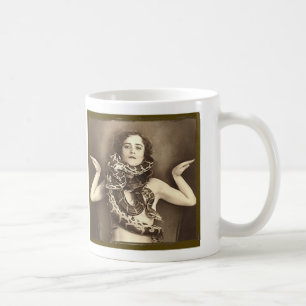 Vintage Retro Women Sideshow Snake Charmer Coffee Mug