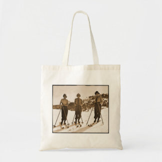 Vintage Retro Women Skiing 'Ski Bums 1942' Tote Bag