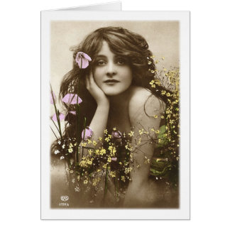 Vintage Retro Women Victorian Flower Girl