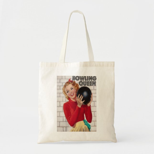 Vintage Retro Womens Bowling Queen  723 Tote Bag (Front)