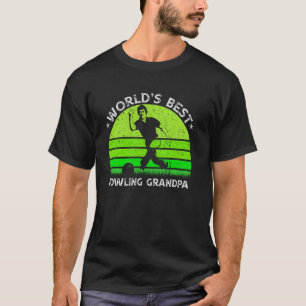 Vintage Retro World S Best Bowling Grandpa Silhoue T-Shirt
