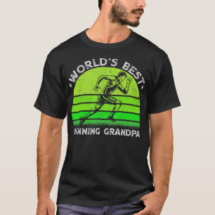 Vintage Retro Worlds Best Running Grandpa Silhouet T-Shirt