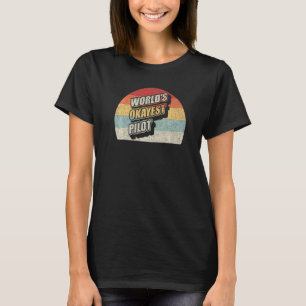 Vintage Retro World's Okayest Pilot Flying Aviatio T-Shirt