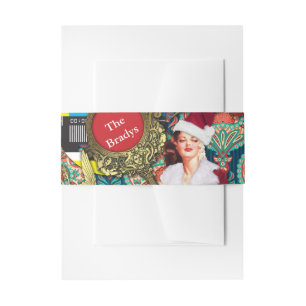 Vintage Retro Xmas Santa Invitation Belly Band