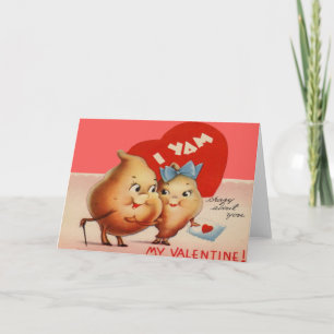 Vintage Retro Yam Valentine Card
