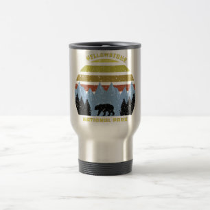 Vintage Retro Yellowstone National Park Bear Travel Mug