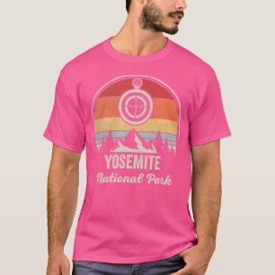 Vintage Retro Yosemite Hiking National Park Map Su T-Shirt