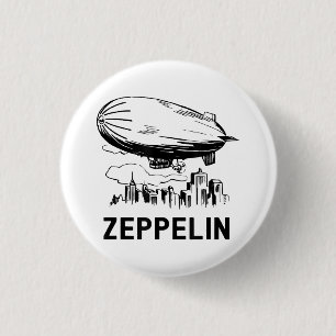 Vintage Retro Zeppelin - Dirigible Airship Sketch 3 Cm Round Badge