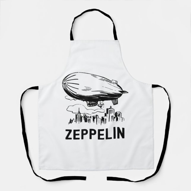 Vintage Retro Zeppelin - Dirigible Airship Sketch Apron (Front)