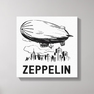 Vintage Retro Zeppelin - Dirigible Airship Sketch Canvas Print