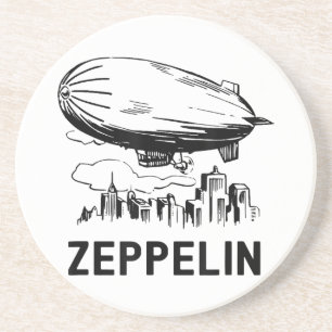 Vintage Retro Zeppelin - Dirigible Airship Sketch Coaster