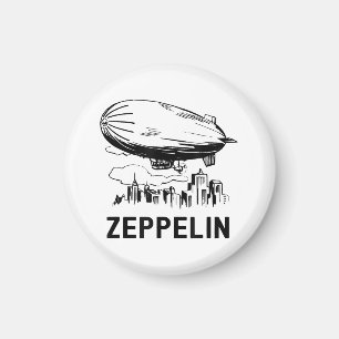 Vintage Retro Zeppelin - Dirigible Airship Sketch Magnet