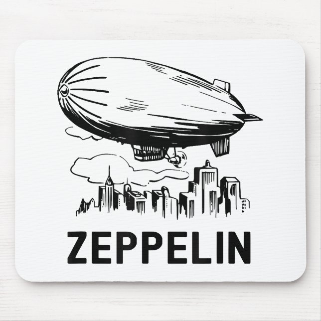 Vintage Retro Zeppelin - Dirigible Airship Sketch Mouse Mat (Front)