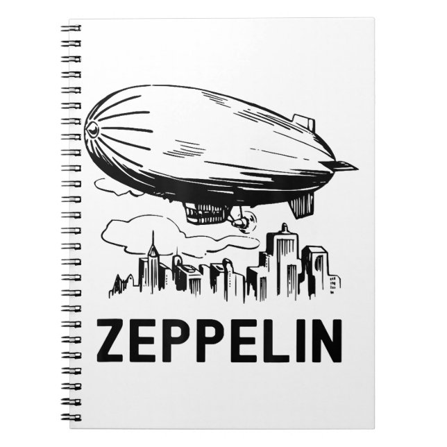 Vintage Retro Zeppelin - Dirigible Airship Sketch Notebook (Front)