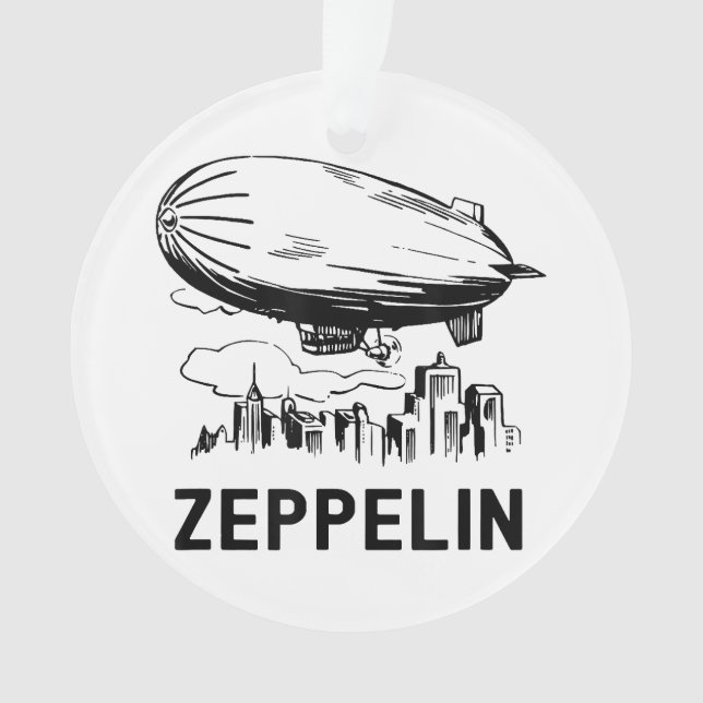 Vintage Retro Zeppelin - Dirigible Airship Sketch Ornament (Front)