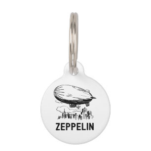 Vintage Retro Zeppelin - Dirigible Airship Sketch Pet Tag