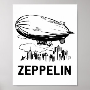 Vintage Retro Zeppelin - Dirigible Airship Sketch Poster
