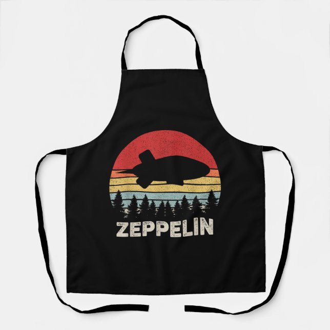 Vintage Retro Zeppelin Shirt Dirigible Airship Apron (Front)