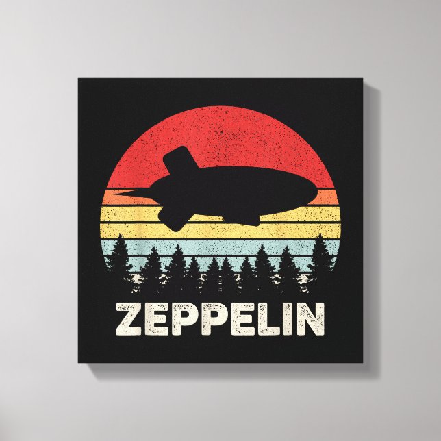 Vintage Retro Zeppelin Shirt Dirigible Airship Canvas Print (Front)
