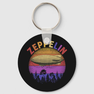 Vintage Retro Zeppelin Shirt Dirigible Airship Key Ring