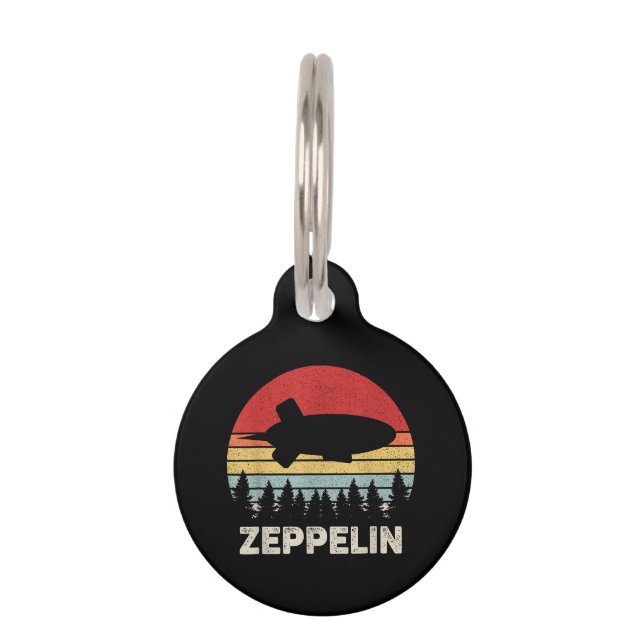 Vintage Retro Zeppelin Shirt Dirigible Airship Pet Tag (Front)