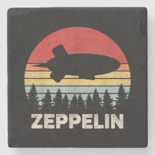 Vintage Retro Zeppelin Shirt Dirigible Airship Stone Coaster