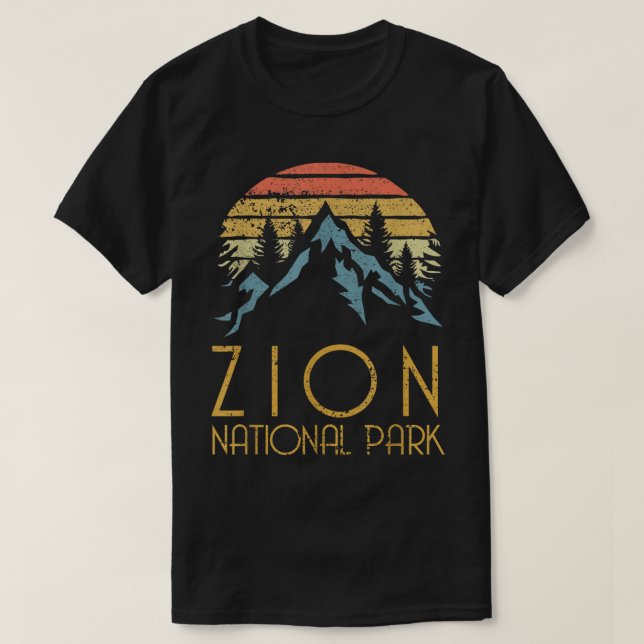 Vintage Retro Zion National Park Utah T-Shirt (Design Front)