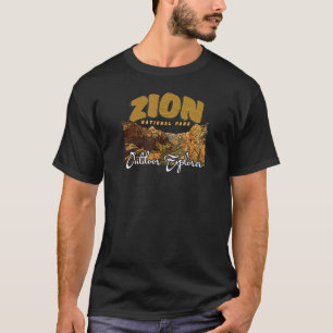Vintage Retro Zion National Park Vacation Hiking D T-Shirt