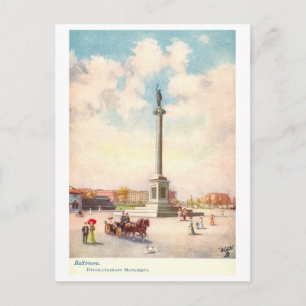 Vintage Revolutionary Monument in Baltimore Postcard