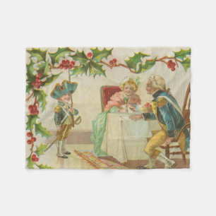 Vintage Revolutionary War Christmas Fleece Blanket