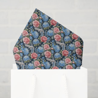 Vintage Revolver Floral With Lace And Flowers Tissue Paper