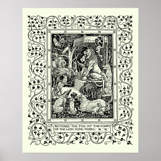Vintage Reynard The Fox by Walter Crane Poster (Front)