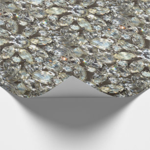 Vintage Rhinestone Diamond Bling Mirror Pattern Wrapping Paper