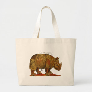 Vintage Rhino Durer's Rhinoceros Antique Large Tote Bag