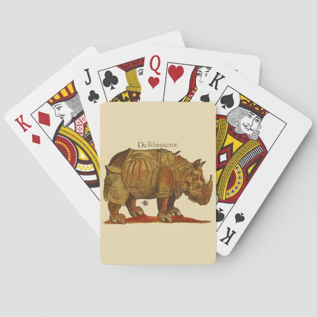 Vintage Rhino Durer's Rhinoceros Antique Playing Cards (Back)