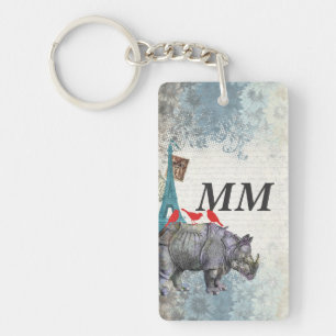 Vintage rhino key ring