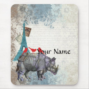 Vintage rhino mouse mat