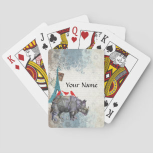 Vintage rhino playing cards