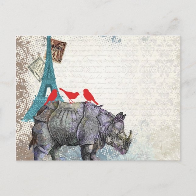 Vintage rhino postcard (Front)