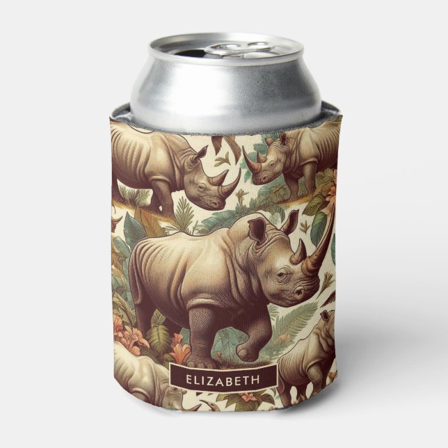 Vintage Rhino Seamless Can Cooler (Can Front)