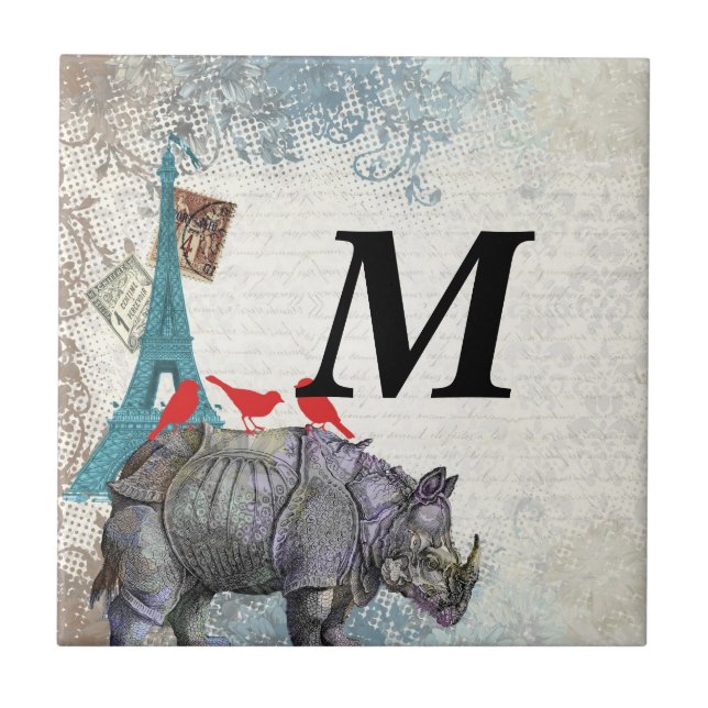 Vintage rhino tile (Front)