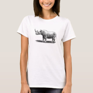 Vintage Rhinoceros Illustration Rhino Rhinos T-Shirt