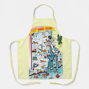 Vintage Rhode Island Map Apron