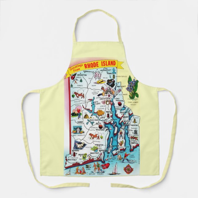 Vintage Rhode Island Map  Apron (Front)