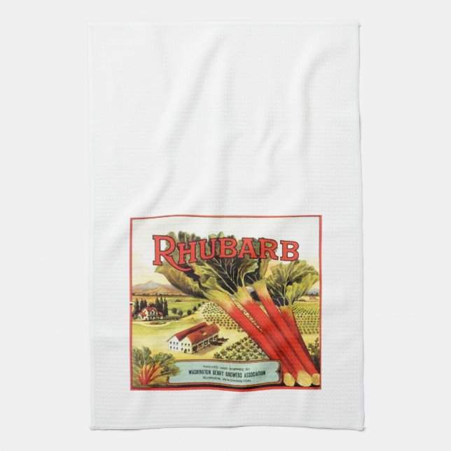Vintage Rhubarb American MoJo Kitchen Towel (Vertical)