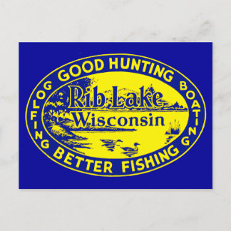 Vintage Rib Lake Wisconsin Postcard